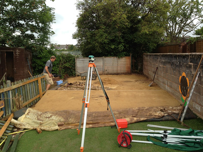 laying a base for a pergola